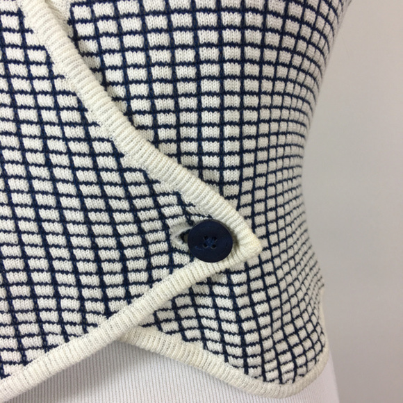 NWOT Anthropologie Moth navy and white cardigan - Picture 4 of 5